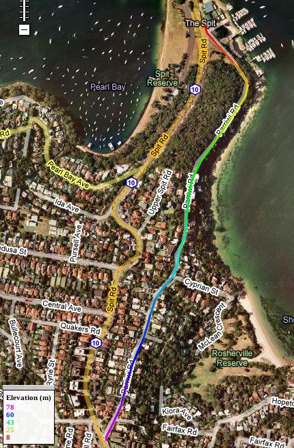 Spit Bridge South - Parriwi Rd Route