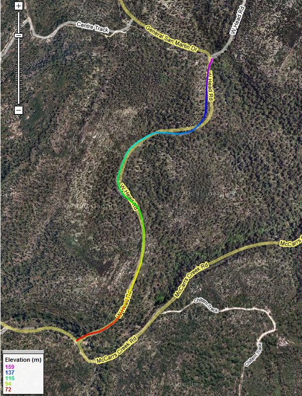 West Head Rd to Akuna Bay Turnoff Route